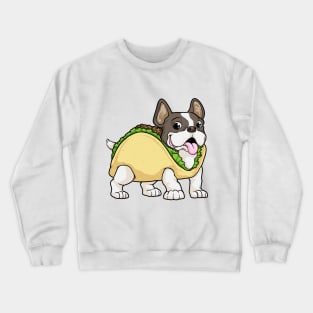 Dog with Taco with Lettuce and Minced meat Crewneck Sweatshirt